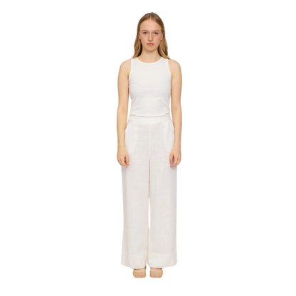 MAZINE || WIDE LEG LINEN PANTS BRIGHT WHITE
