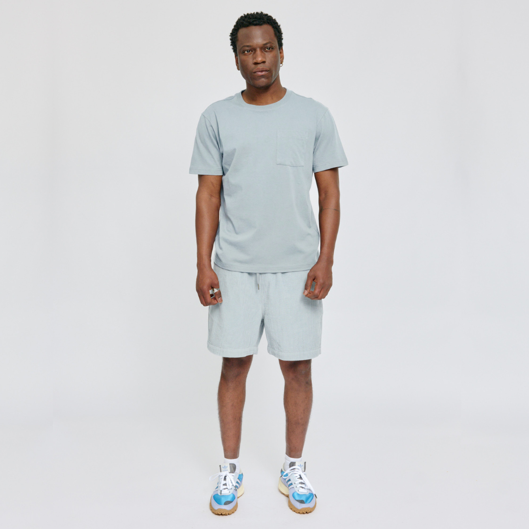 MAZINE || MENS CHEST POCKET T-SHIRT ICE BLUE