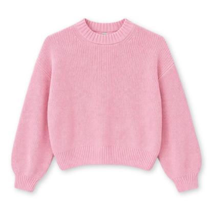 MAZINE || CHUNKY KNIT CREW NECK JUMPER BLOSSOM PINK