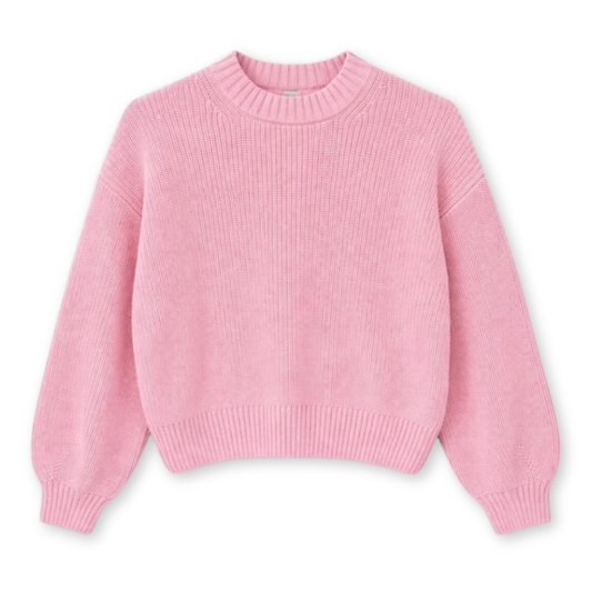 MAZINE || CHUNKY KNIT CREW NECK JUMPER BLOSSOM PINK