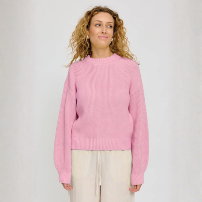 MAZINE || CHUNKY KNIT CREW NECK JUMPER BLOSSOM PINK