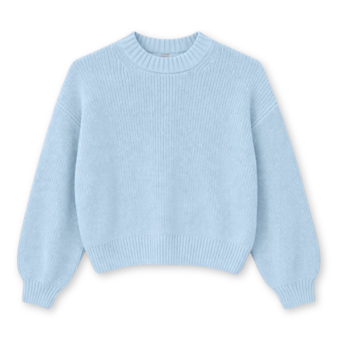 MAZINE || CHUNKY KNIT CREW NECK JUMPER DREAM BLUE DAMEN
