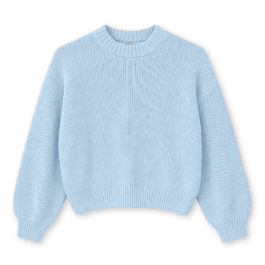 MAZINE || CHUNKY KNIT CREW NECK JUMPER DREAM BLUE DAMEN