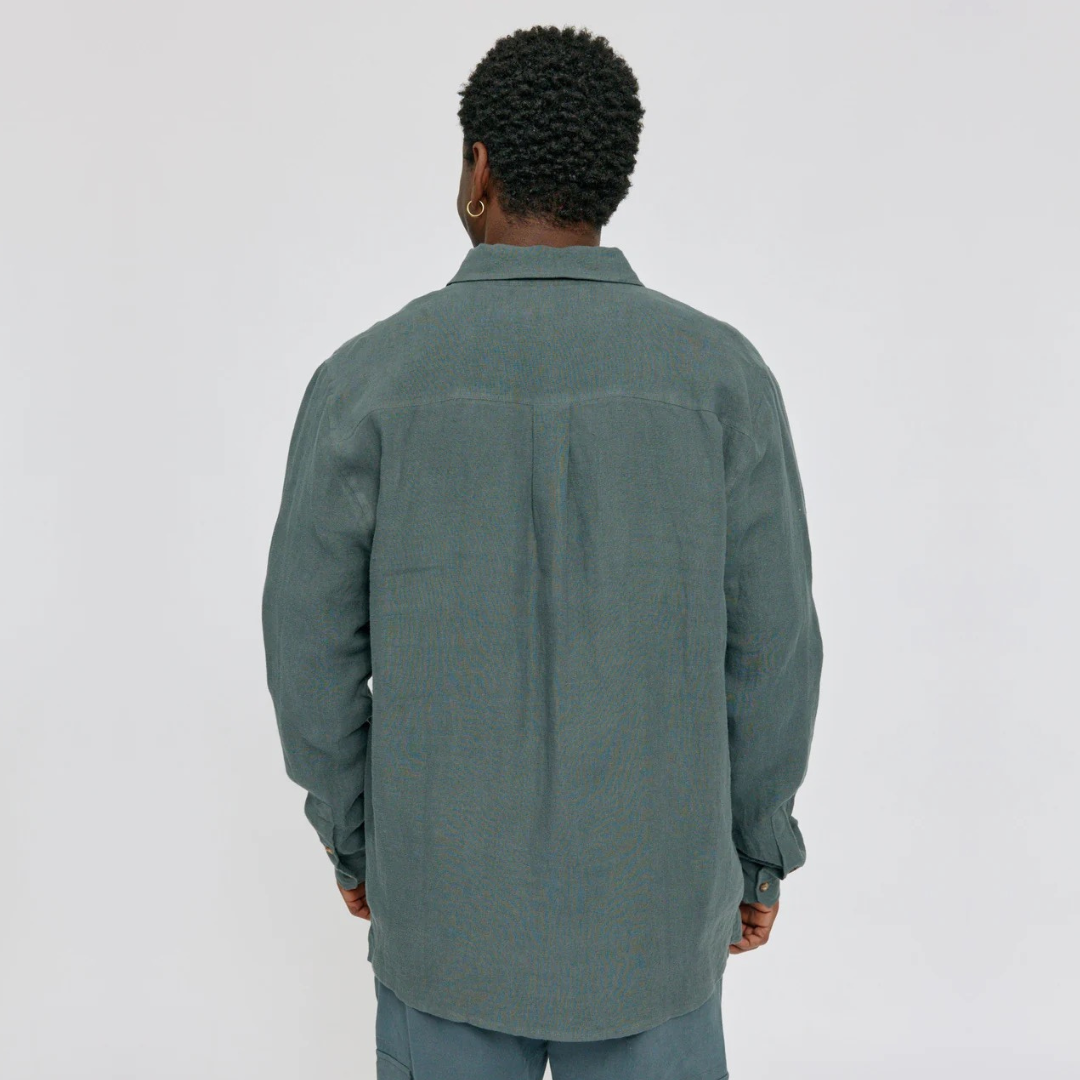 MAZINE || CLASSIC LINEN SHIRT BOTTLE HERREN