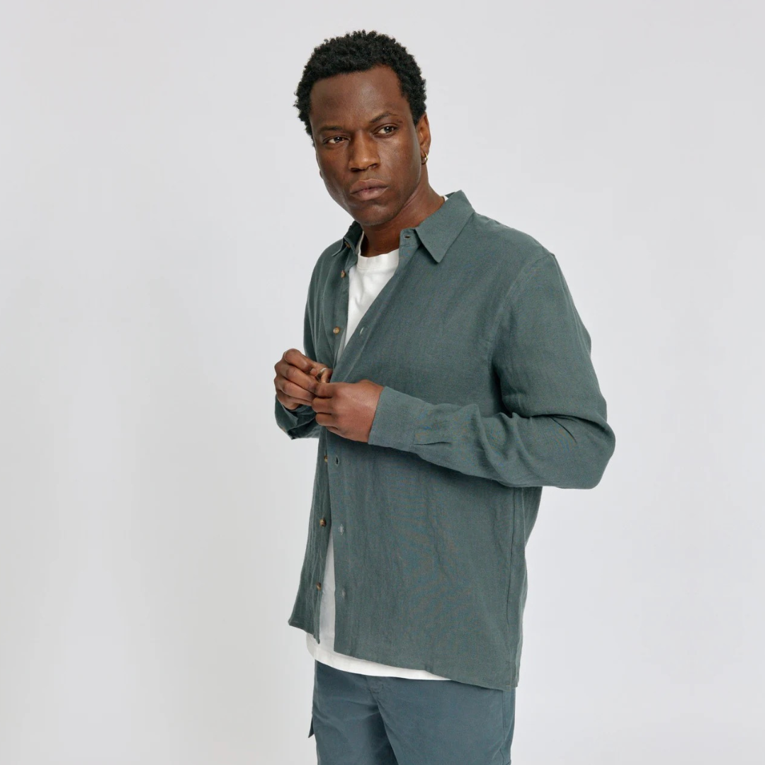 MAZINE || CLASSIC LINEN SHIRT BOTTLE HERREN