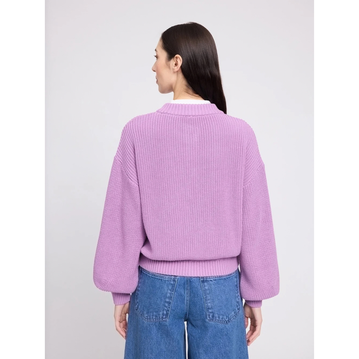MAZINE || CREW NECK KNIT CARDIGAN WOMEN GRAPE PINK