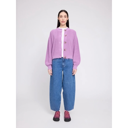 MAZINE || CREW NECK KNIT CARDIGAN WOMEN GRAPE PINK