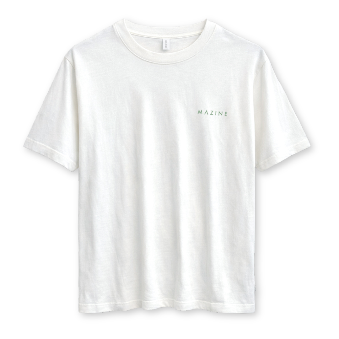 MAZINE || MENS DAY OFF BACK PRINT THEME T-SHIRT OFFWHITE