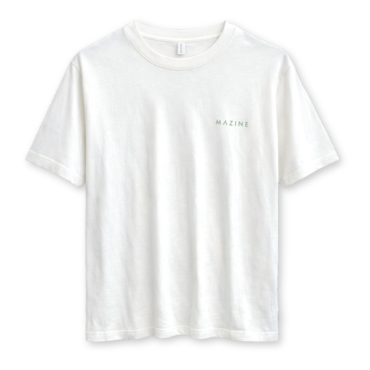 MAZINE || MENS DAY OFF BACK PRINT THEME T-SHIRT OFFWHITE