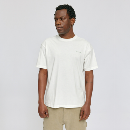 MAZINE || MENS DAY OFF BACK PRINT THEME T-SHIRT OFFWHITE