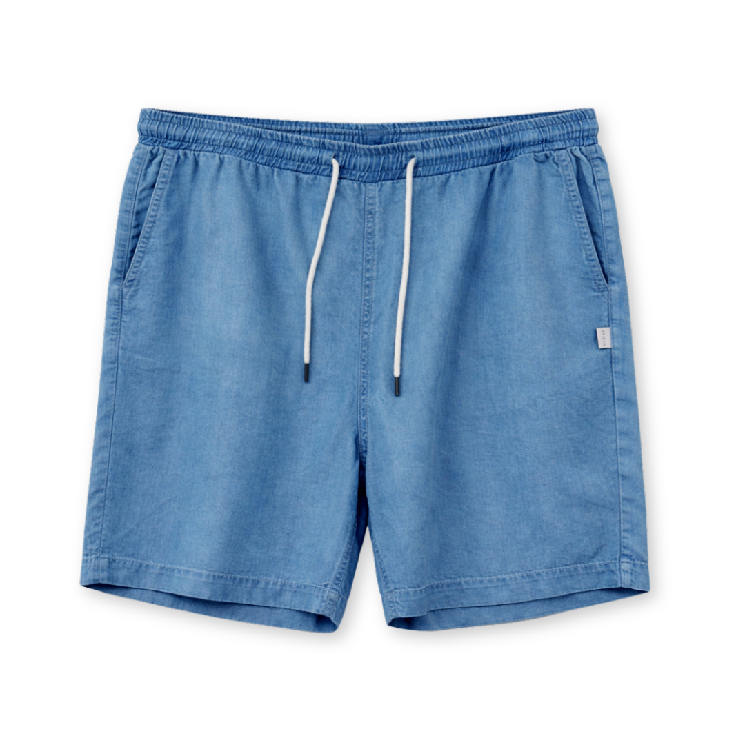 MAZINE || DENIM PULL-ON SHORTS DARK BLUE WASH