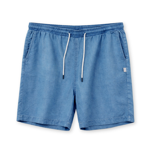 MAZINE || DENIM PULL-ON SHORTS DARK BLUE WASH