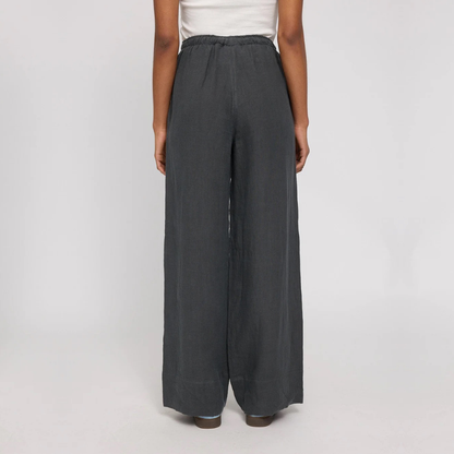 MAZINE || DRAWSTRING LINEN PANTS ANTHRA DAMEN