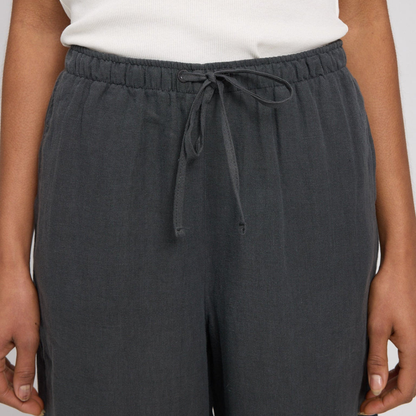 MAZINE || DRAWSTRING LINEN PANTS ANTHRA DAMEN