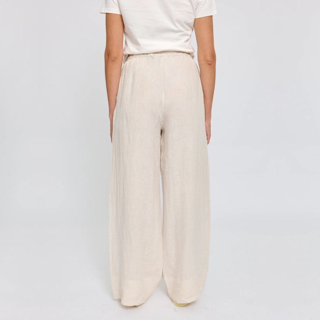 MAZINE || DRAWSTRING LINEN PANTS MOON DAMEN