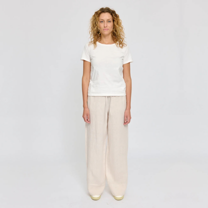 MAZINE || DRAWSTRING LINEN PANTS MOON DAMEN