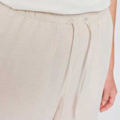 MAZINE || DRAWSTRING LINEN PANTS MOON DAMEN