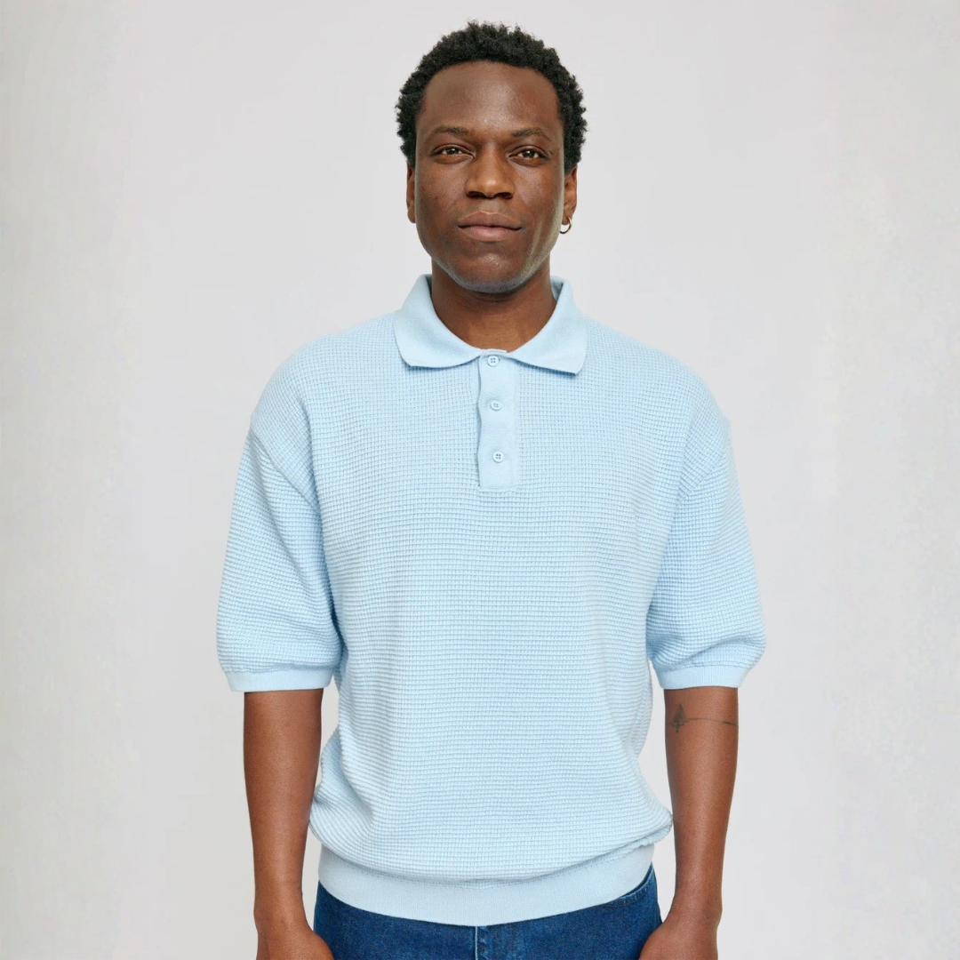 MAZINE || KNIT POLO DREAM BLUE HERREN
