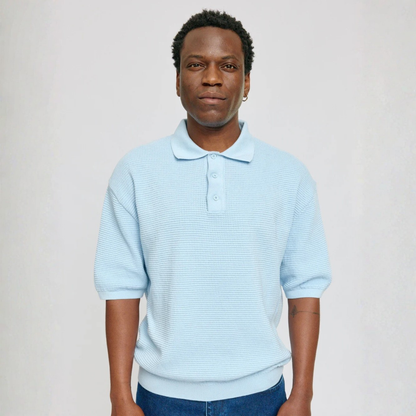 MAZINE || KNIT POLO DREAM BLUE HERREN