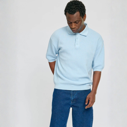 MAZINE || KNIT POLO DREAM BLUE HERREN