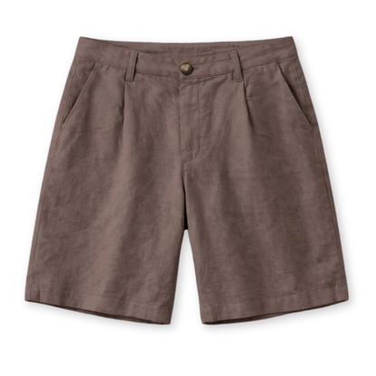 MAZINE || LINEN BERMUDA SHORT DAMEN GREY BROWN