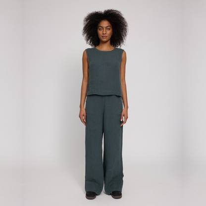MAZINE || WOMANS LINEN TOP BOTTLE