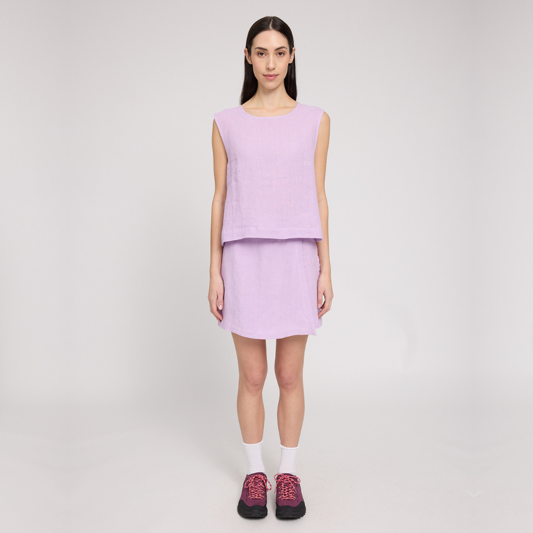 MAZINE || WOMANS LINEN TOP BRIGHT LAVENDER