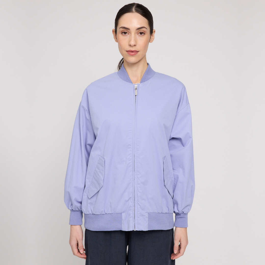 MAZINE || LOOSE FIT COTTON BOMBER CORNFLOWER WOMAN