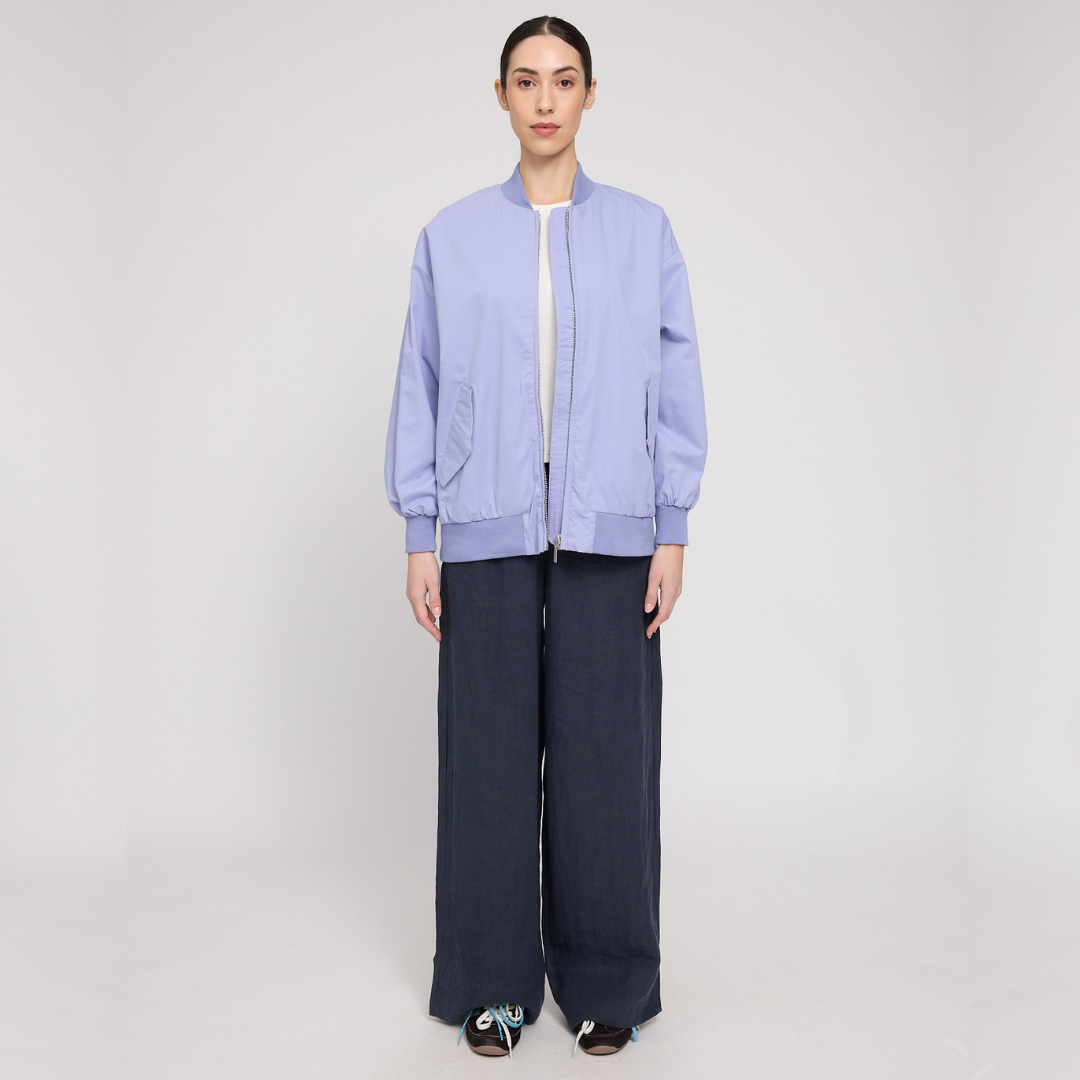MAZINE || LOOSE FIT COTTON BOMBER CORNFLOWER WOMAN