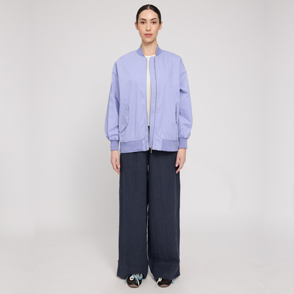 MAZINE || LOOSE FIT COTTON BOMBER CORNFLOWER WOMAN