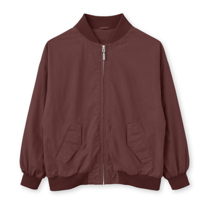 MAZINE || LOOSE FIT COTTON BOMBER DARK CHOCOLATE WOMAN