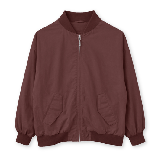MAZINE || LOOSE FIT COTTON BOMBER DARK CHOCOLATE WOMAN