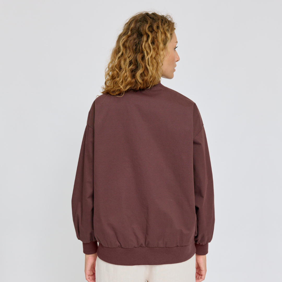 MAZINE || LOOSE FIT COTTON BOMBER DARK CHOCOLATE WOMAN
