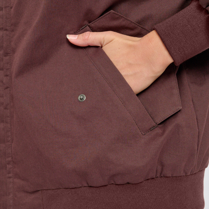MAZINE || LOOSE FIT COTTON BOMBER DARK CHOCOLATE WOMAN