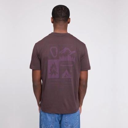 MAZINE || MEN BACK PRINT T-SHIRT BLACK COFFEE/WANDER