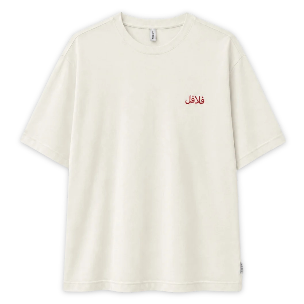 MAZINE || MEN BACK PRINT THEME T-SHIRT OFFWHITE/FALAFEL