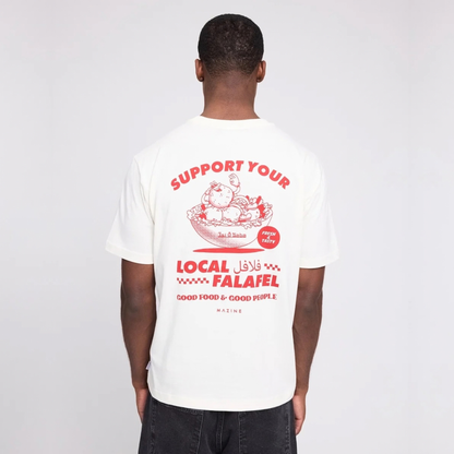 MAZINE || MEN BACK PRINT THEME T-SHIRT OFFWHITE/FALAFEL