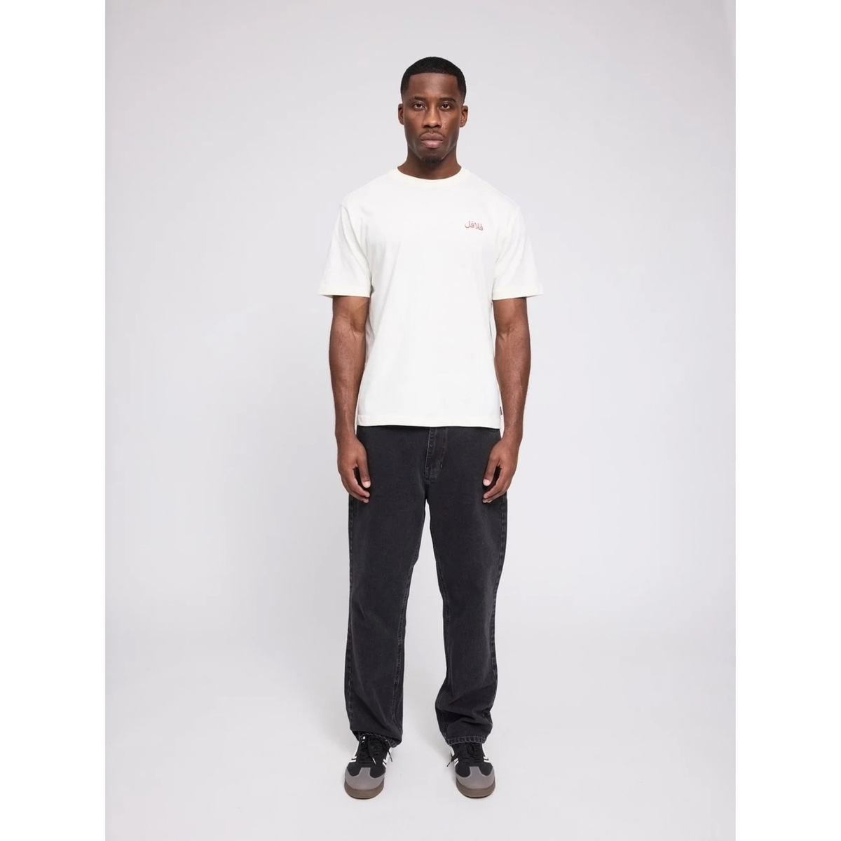 MAZINE || MEN BACK PRINT THEME T-SHIRT OFFWHITE/FALAFEL