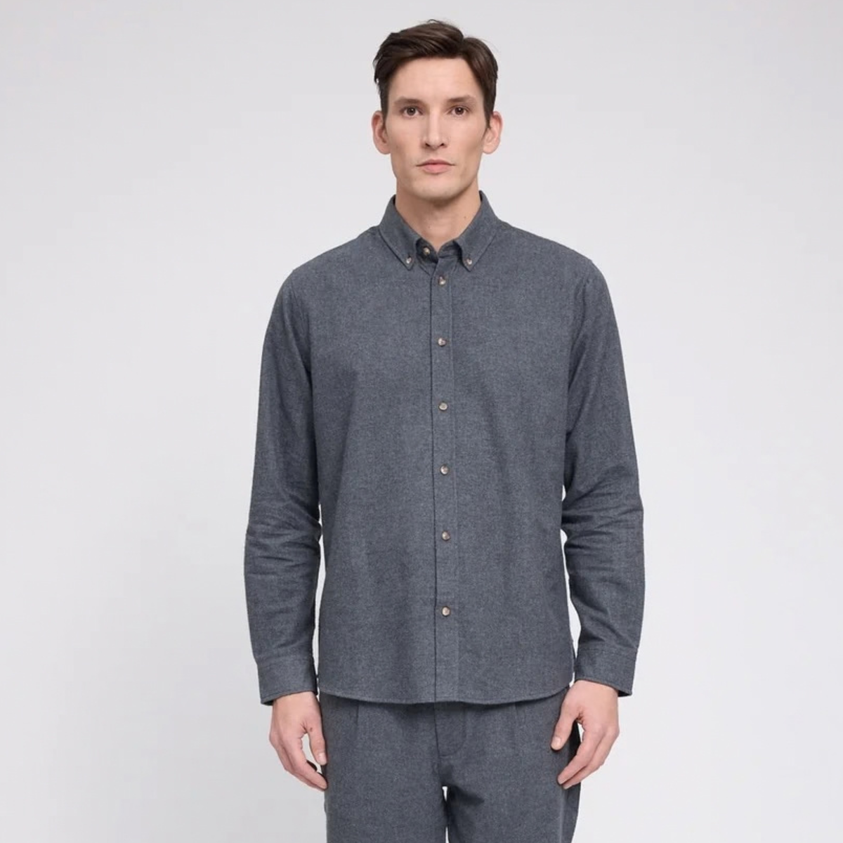 MAZINE || MEN FLANNEL SHIRT ANTHRACITE MEL.