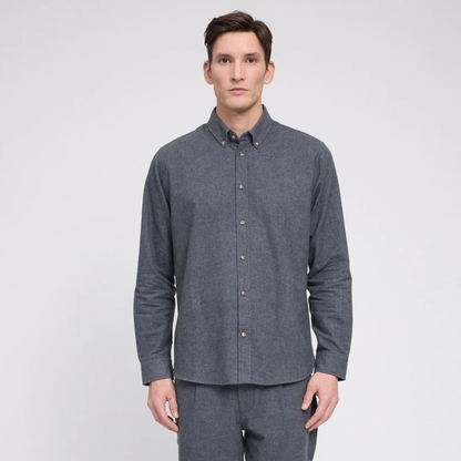 MAZINE || MEN FLANNEL SHIRT ANTHRACITE MEL.
