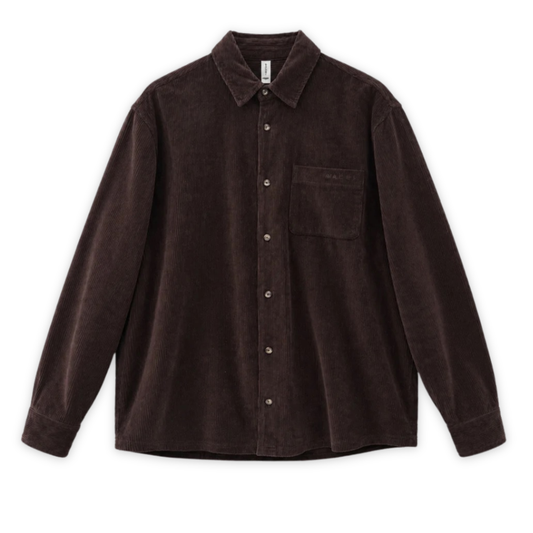 MAZINE || MEN POCKET CORDUROY SHIRT BLACK COFFEE