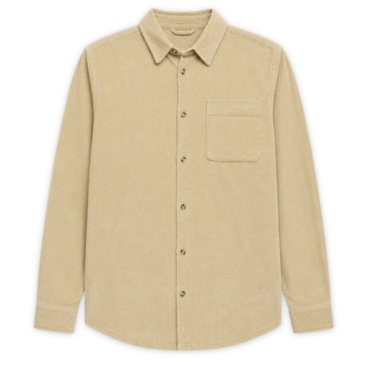 MAZINE || MEN POCKET CORDUROY SHIRT LIGHT KAKI