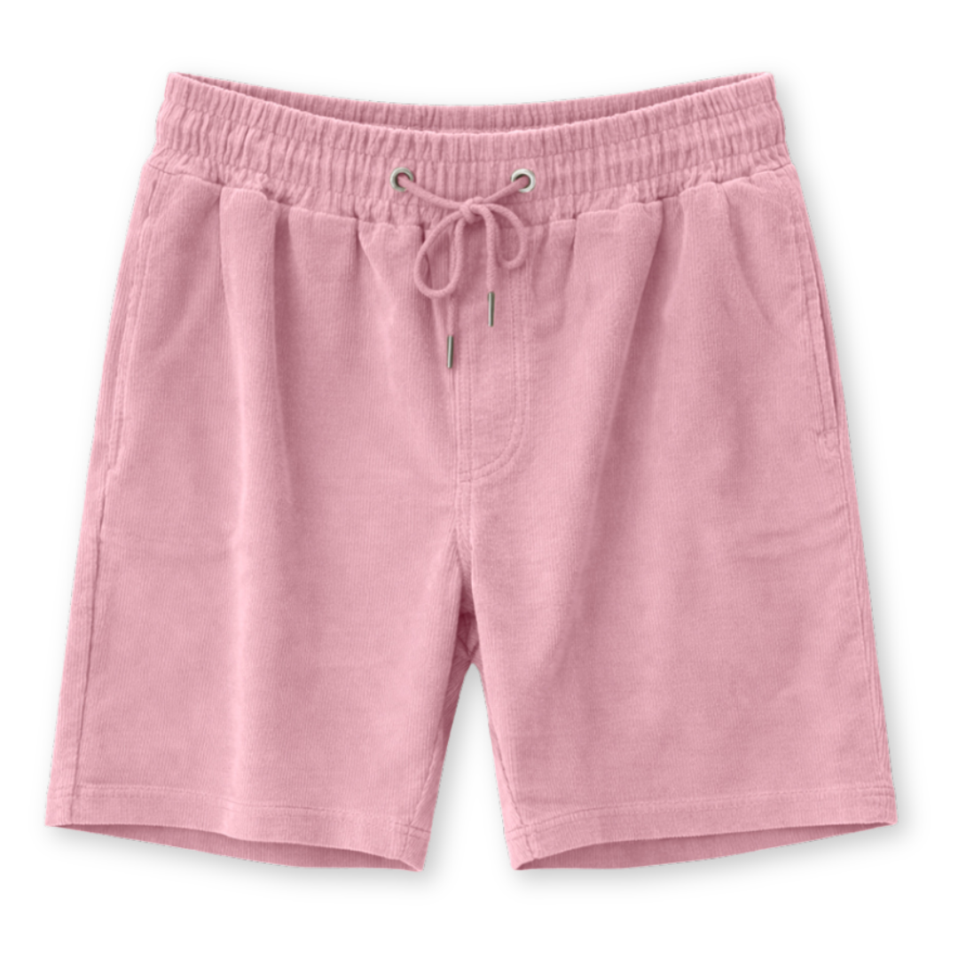 MAZINE || MENS CORDUROY PULL ON SHORTS BLUSH PINK