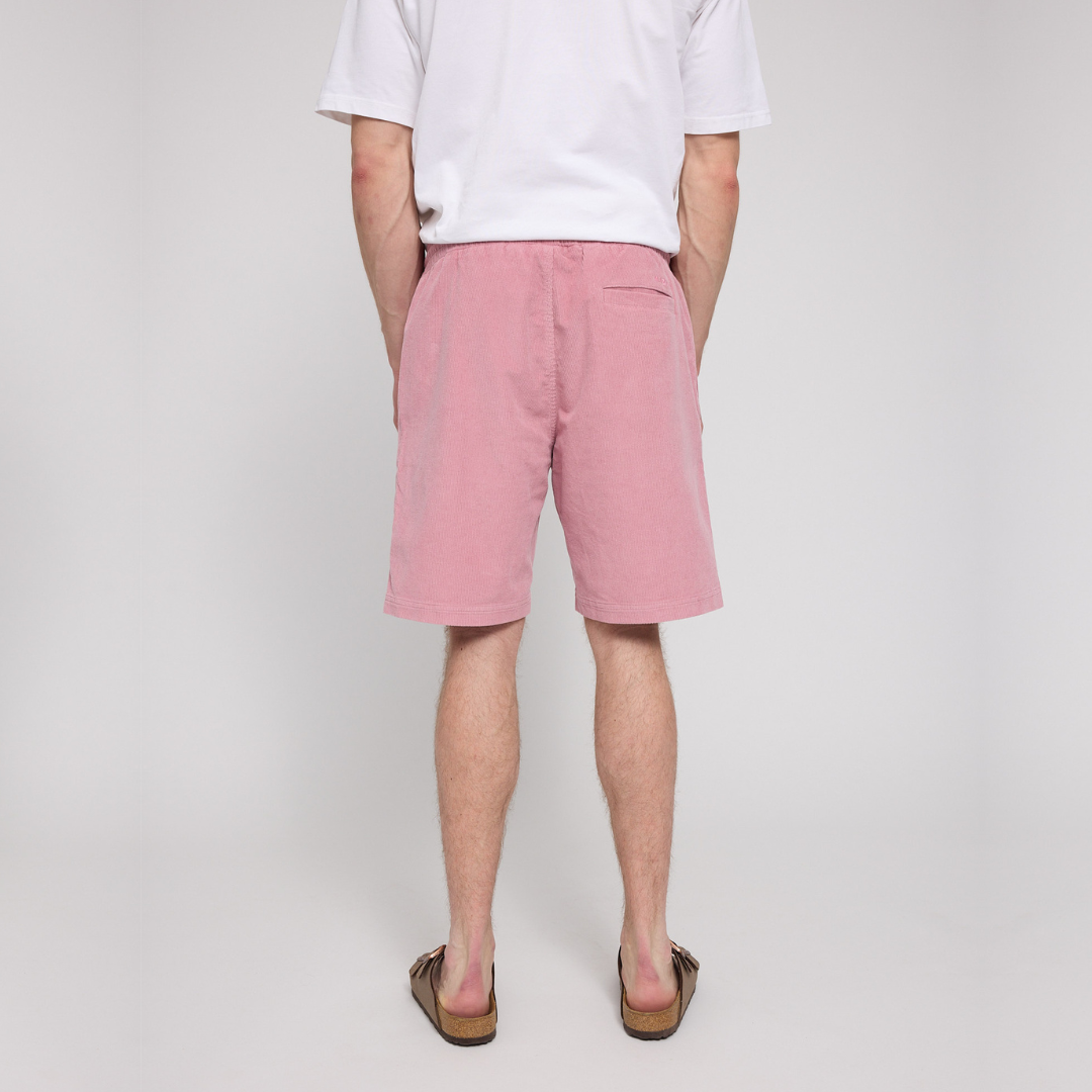 MAZINE || MENS CORDUROY PULL ON SHORTS BLUSH PINK