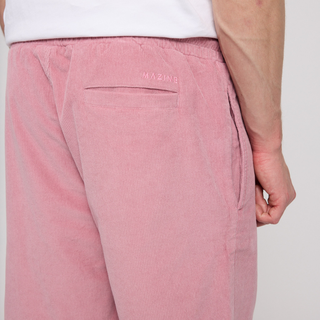 MAZINE || MENS CORDUROY PULL ON SHORTS BLUSH PINK