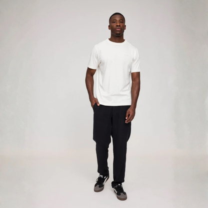 MAZINE || MENS REGULAR LINEN PANTS BLACK