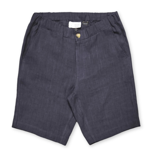 MAZINE || MENS REGULAR LINEN SHORTS INK BLUE