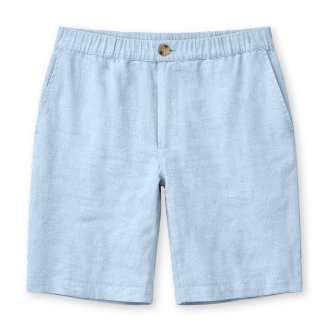 MAZINE || MENS REGULAR LINEN SHORTS PASTEL BLUE