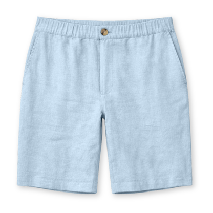 MAZINE || MENS REGULAR LINEN SHORTS PASTEL BLUE