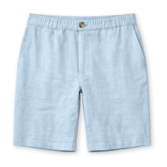 MAZINE || MENS REGULAR LINEN SHORTS PASTEL BLUE